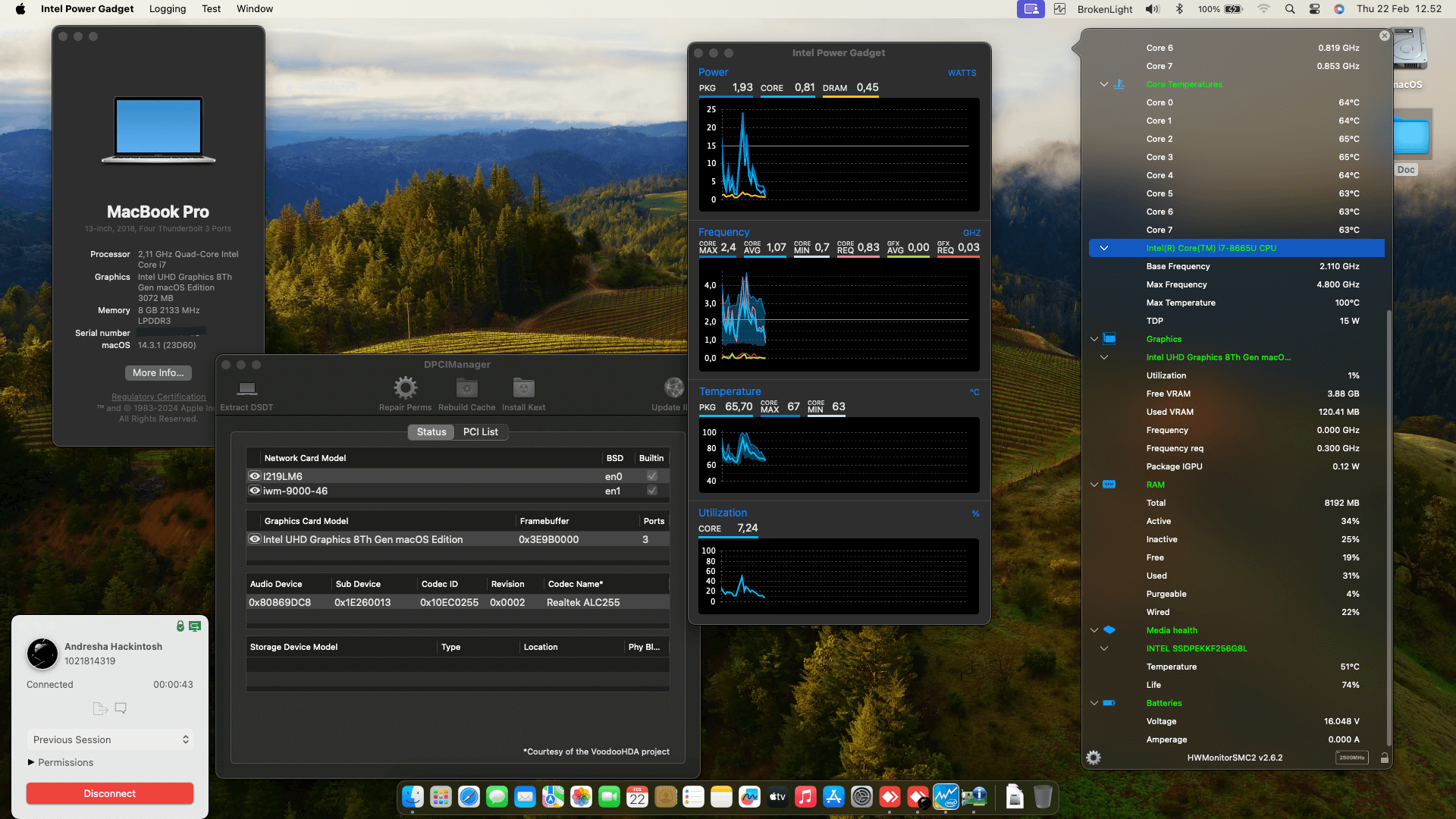 Success Hackintosh macOS Sonoma 14.3.1 Build 23D60 in Fujitsu LifeBook U939